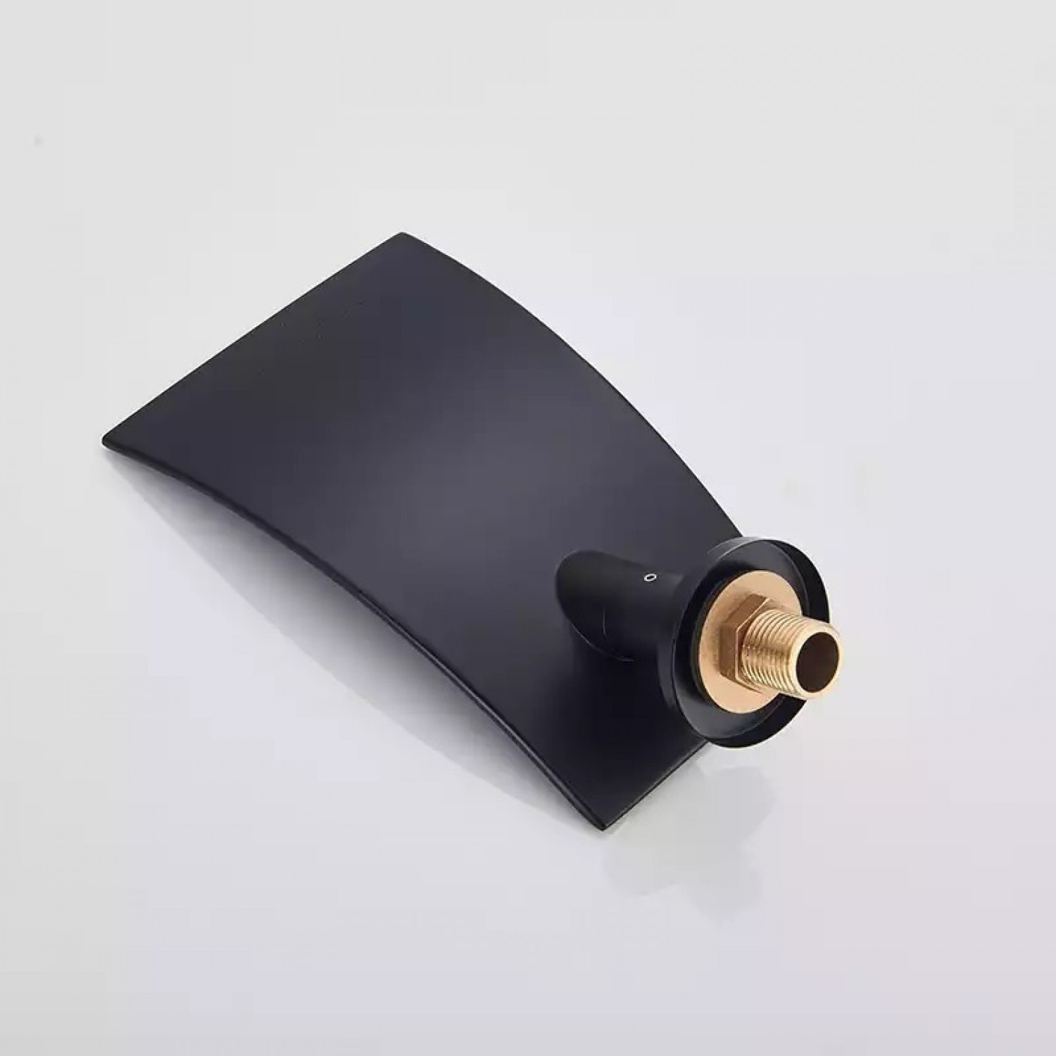 Luxury Επιτοίχια Βρύση Νιπτήρα Καταρράκτη με στόμιο μονής λαβής ανάμεικτη ζεστό κρύο MR7080 ΜΑΥΡΟ