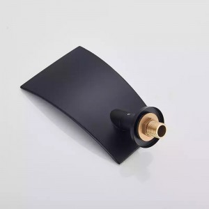 Luxury Επιτοίχια Βρύση Νιπτήρα Καταρράκτη με στόμιο μονής λαβής ανάμεικτη ζεστό κρύο MR7080 ΜΑΥΡΟ