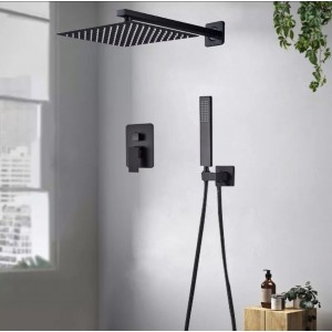 NARON Σετ Εντοιχιζόμενο Σύστημα Ντουζ Μαύρο Ματ CZ4033