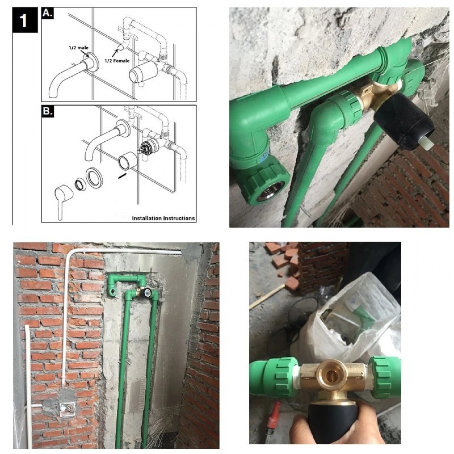 NARON Επιτοίχια Μπαταρία Νιπτήρα Αναμεικτική Με Μηχανισμό Εντοιχισμού NR3577 BLACK MAT