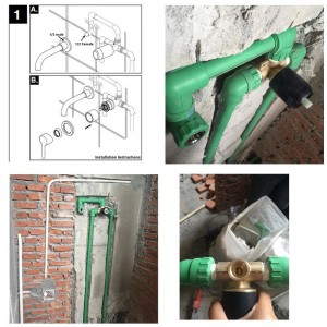 NARON Επιτοίχια Μπαταρία Νιπτήρα Αναμεικτική Με Μηχανισμό Εντοιχισμού NR3577 BLACK MAT