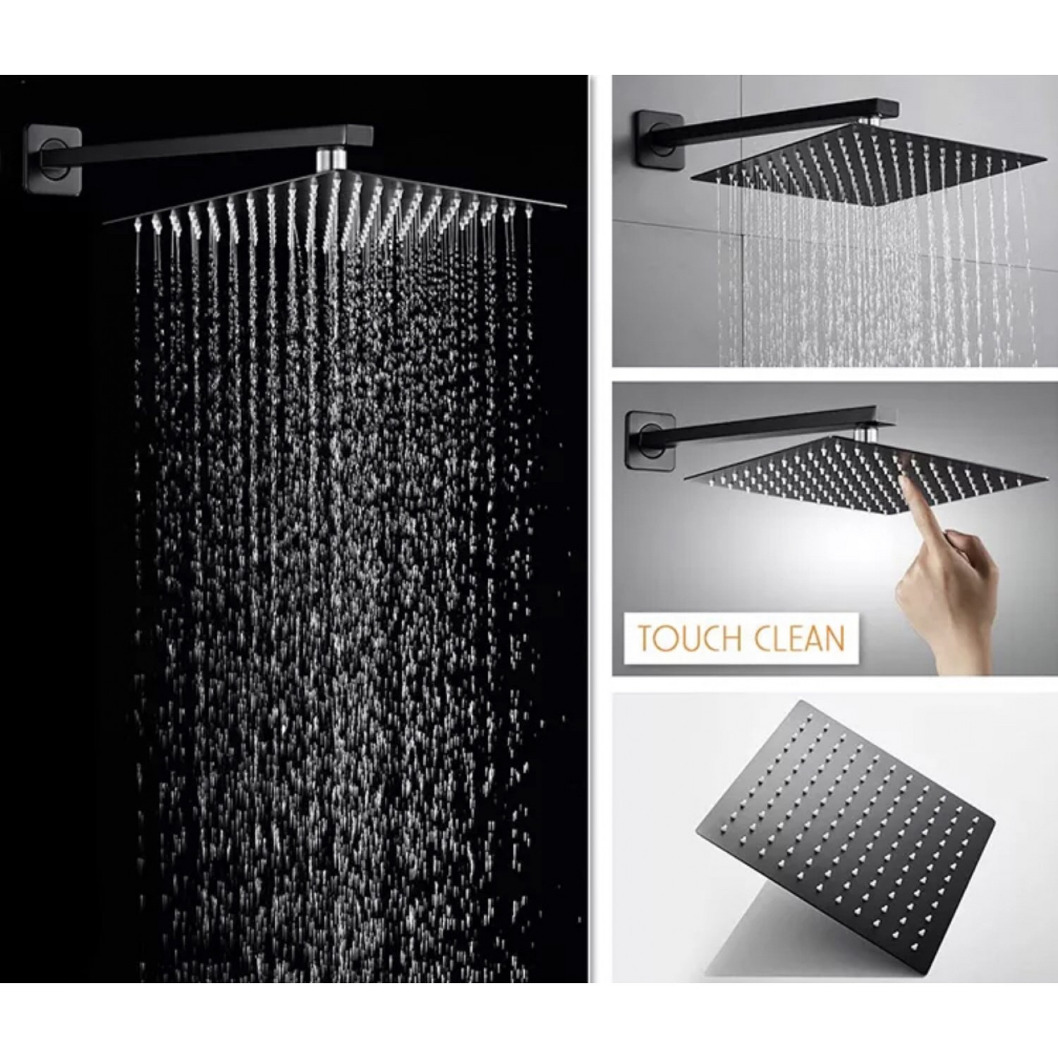 NARON Σετ Εντοιχιζόμενο Σύστημα Ντουζ Μαύρο Ματ CZ4033