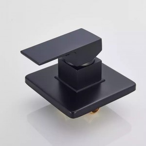 Luxury Επιτοίχια Βρύση Νιπτήρα Καταρράκτη με στόμιο μονής λαβής ανάμεικτη ζεστό κρύο MR7080 ΜΑΥΡΟ