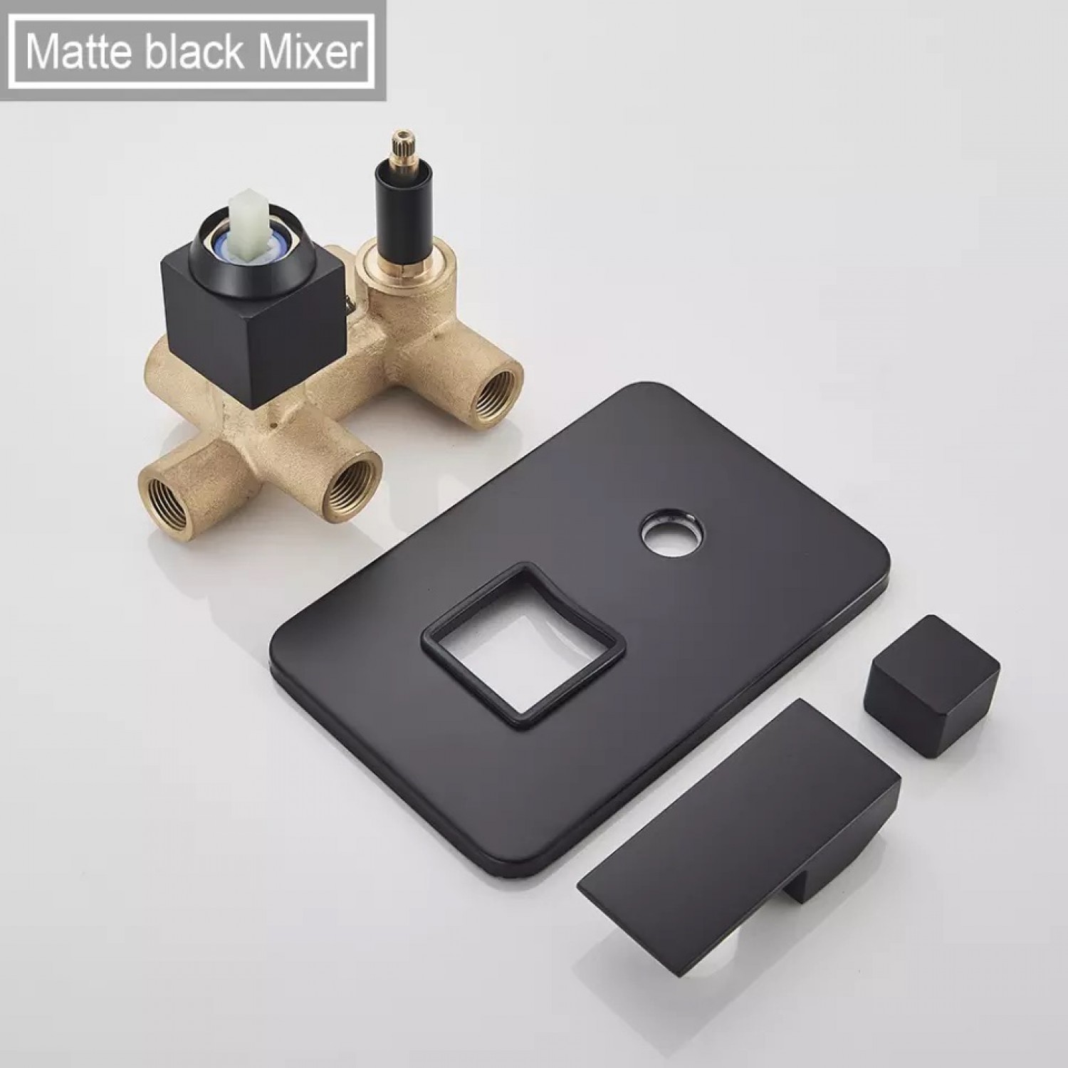 NARON Σετ Εντοιχιζόμενο Σύστημα Ντουζ Μαύρο Ματ CZ4033