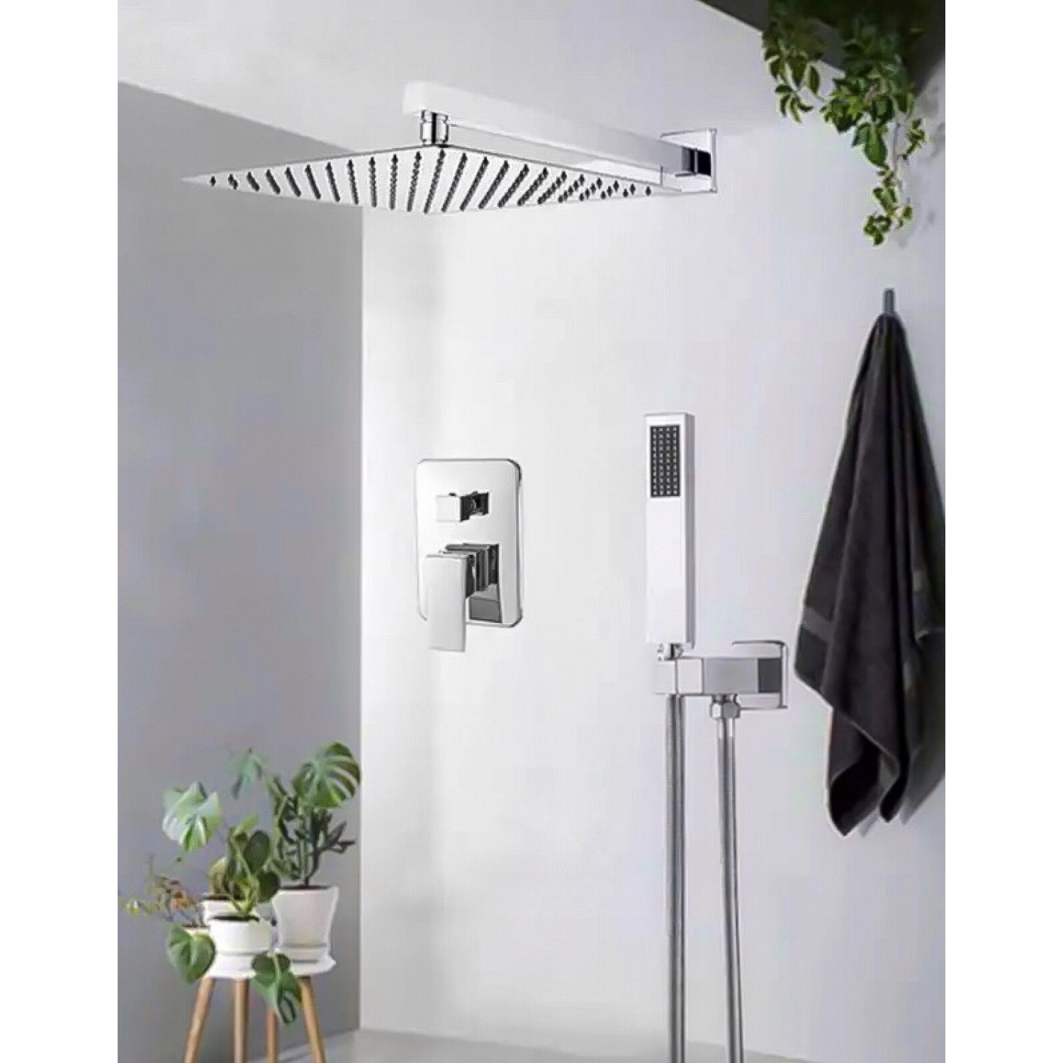 NARON Σετ Εντοιχιζόμενο Σύστημα Ντουζ 2 εξόδων CZ4033 CHROME