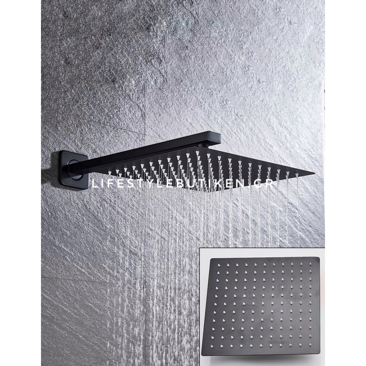 NARON Σετ Εντοιχιζόμενο Σύστημα Ντουζ 3 εξόδων Μαύρο Ματ CZ4034