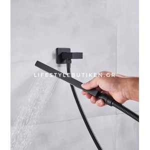 NARON Σετ Εντοιχιζόμενο Σύστημα Ντουζ 3 εξόδων Μαύρο Ματ CZ4034