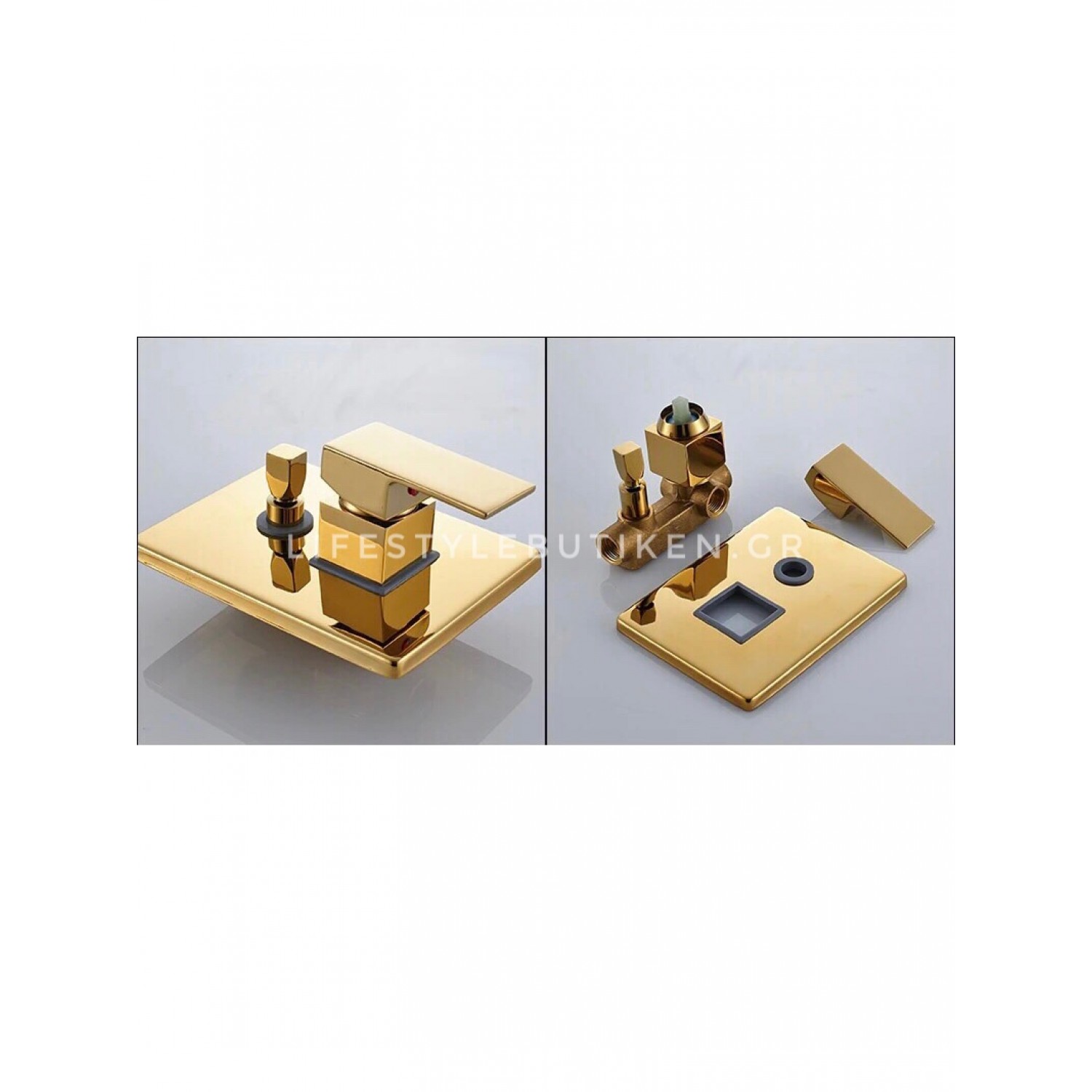 NARON Σετ Εντοιχιζόμενο Σύστημα Ντουζ 30 Εκατοστών NR4033 POLISH GOLD