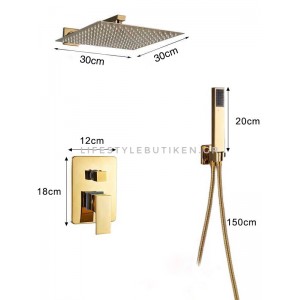 NARON Σετ Εντοιχιζόμενο Σύστημα Ντουζ 30 Εκατοστών NR4033 POLISH GOLD