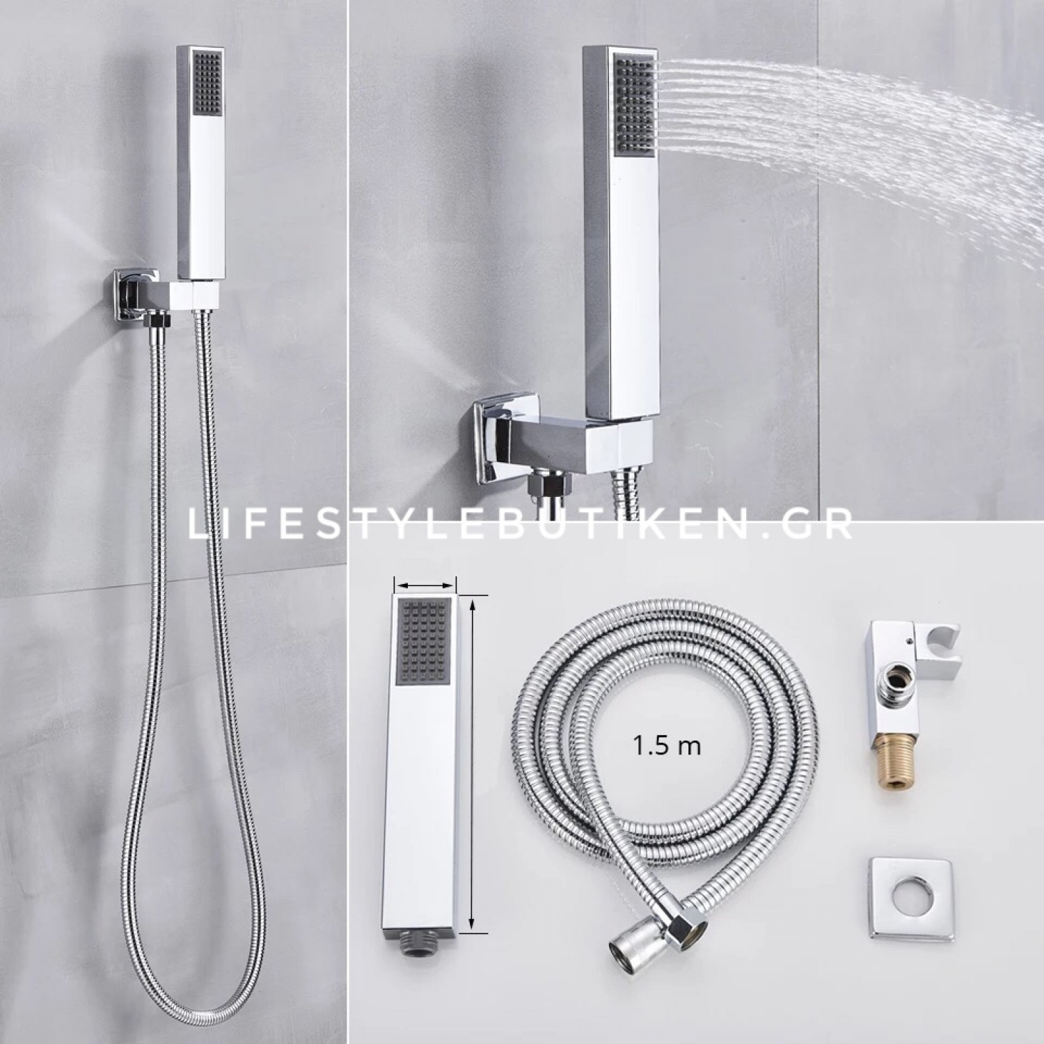 NARON Σετ Εντοιχιζόμενο Σύστημα Ντουζ 2 εξόδων CZ4033 CHROME