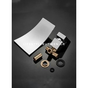 Luxury Επιτοίχια Βρύση Νιπτήρα Καταρράκτη με στόμιο μονής λαβής ανάμεικτη ζεστό κρύο MR7080 CHROME