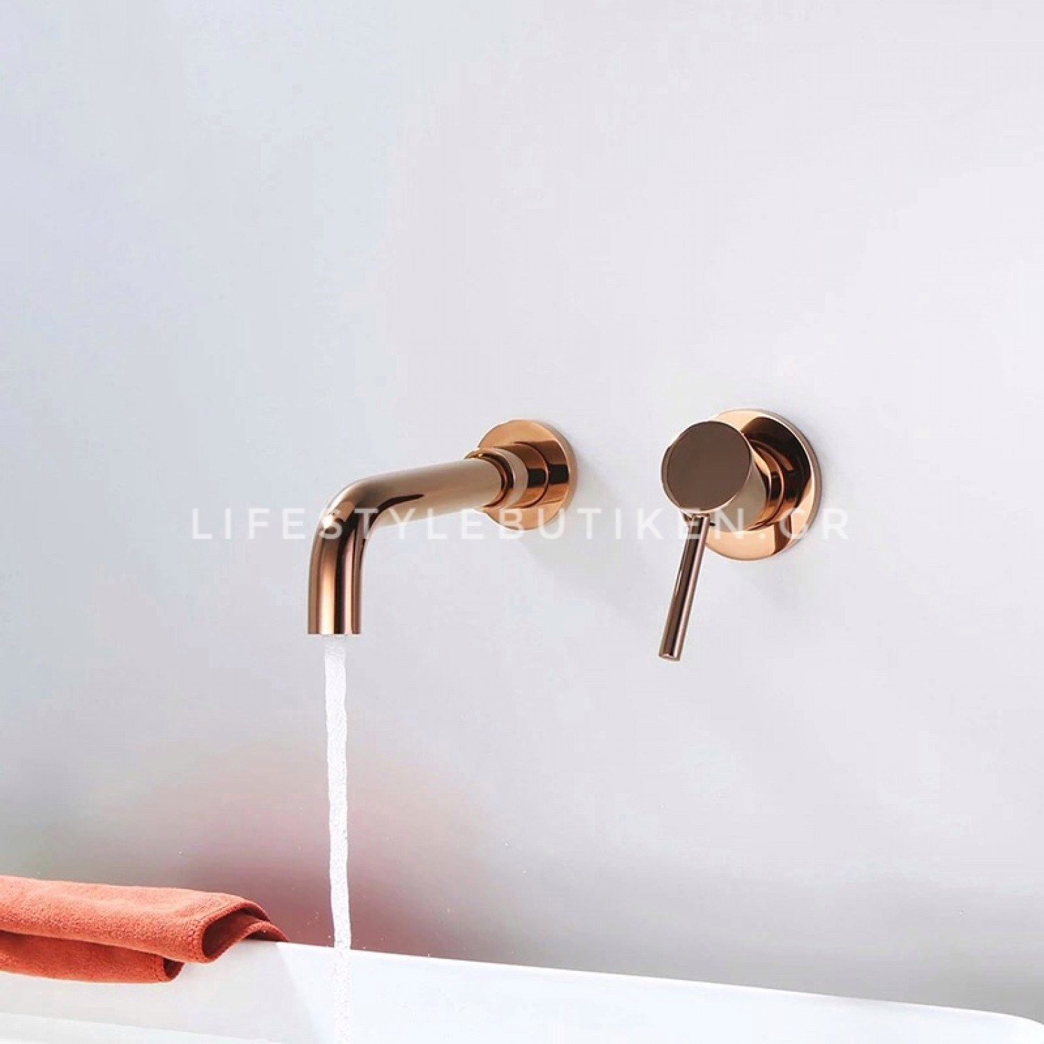 Luxury Επιτοίχια Μπαταρία Νιπτήρος αναμεικτική σετ Εντοιχισμού 2 Οπών PL3576 Polish Rose Gold