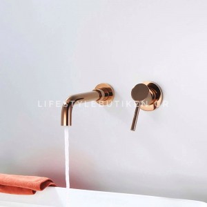 Luxury Επιτοίχια Μπαταρία Νιπτήρος αναμεικτική σετ Εντοιχισμού 2 Οπών PL3576 Polish Rose Gold
