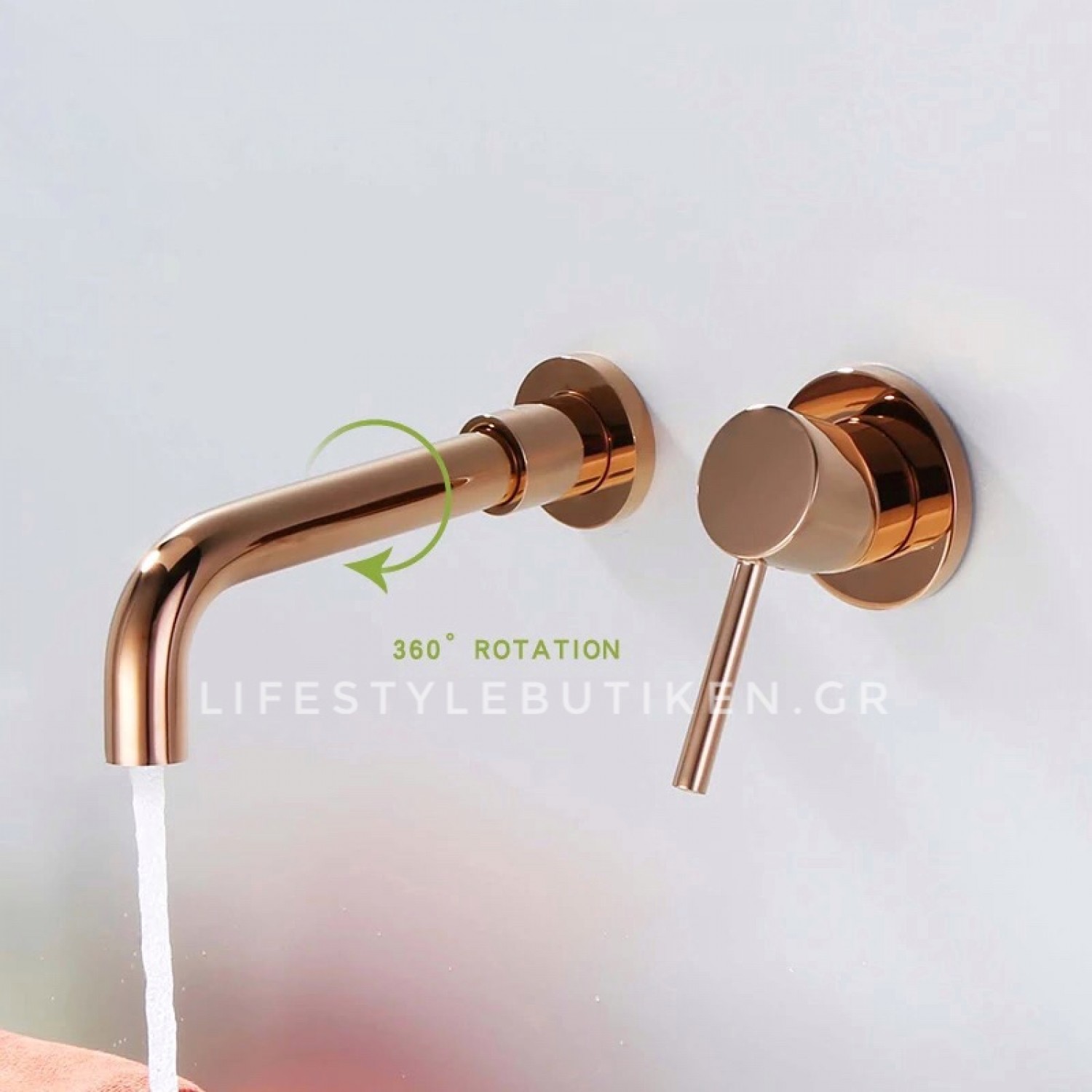 Luxury Επιτοίχια Μπαταρία Νιπτήρος αναμεικτική σετ Εντοιχισμού 2 Οπών PL3576 Polish Rose Gold