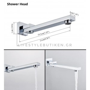 NARON Σετ Εντοιχιζόμενο Σύστημα Ντουζ 3 εξόδων CZ4034 CHROME