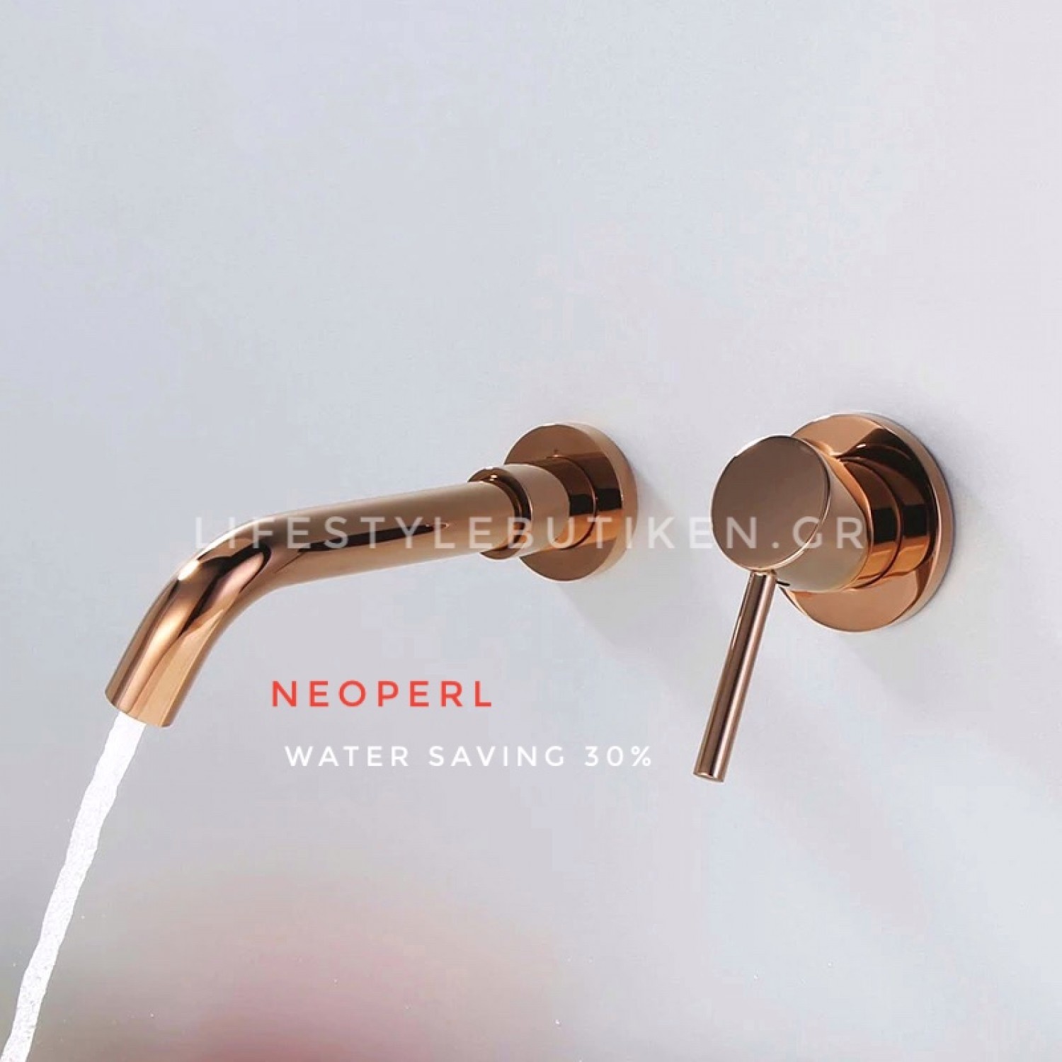 Luxury Επιτοίχια Μπαταρία Νιπτήρος αναμεικτική σετ Εντοιχισμού 2 Οπών PL3576 Polish Rose Gold