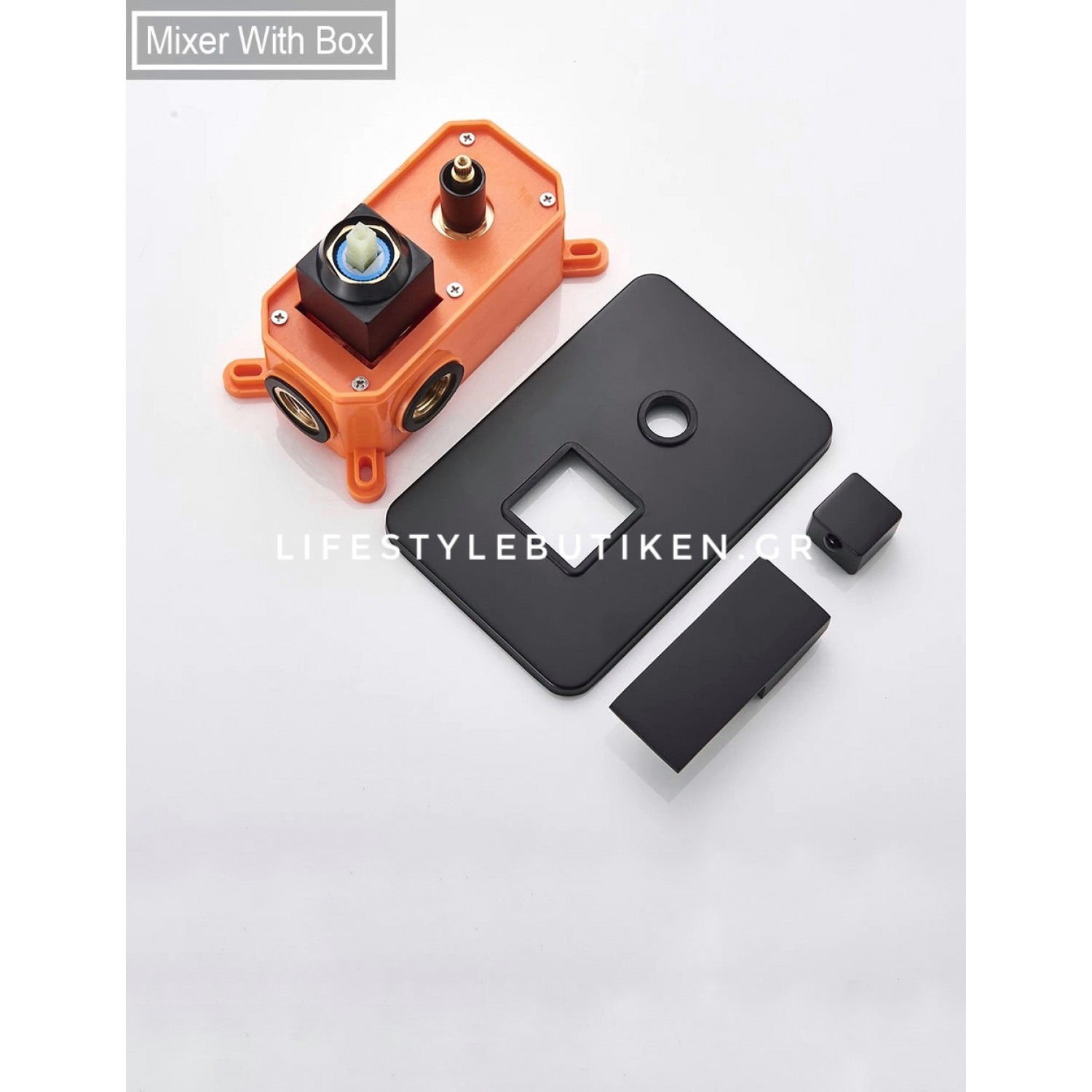 NARON Σετ Εντοιχιζόμενο Σύστημα Ντουζ 3 εξόδων Μαύρο Ματ CZ4034