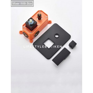 NARON Σετ Εντοιχιζόμενο Σύστημα Ντουζ 3 εξόδων Μαύρο Ματ CZ4034