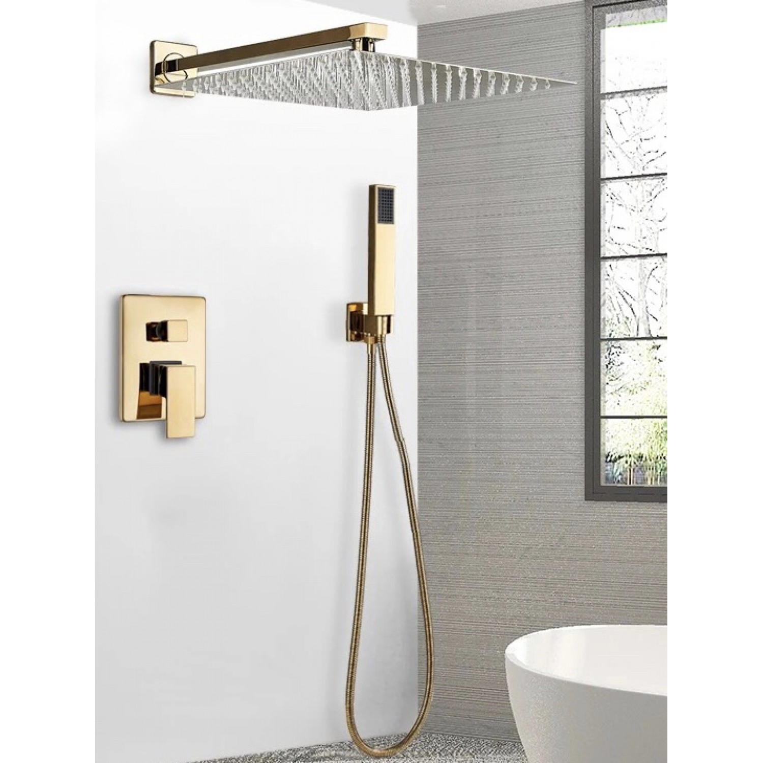 NARON Σετ Εντοιχιζόμενο Σύστημα Ντουζ 30 Εκατοστών NR4033 POLISH GOLD