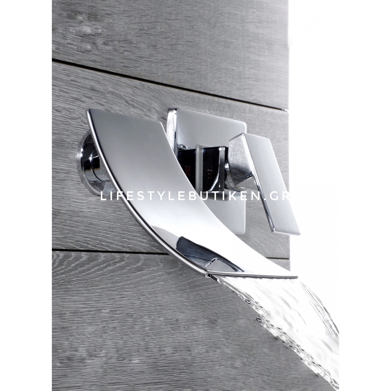 Luxury Επιτοίχια Βρύση Νιπτήρα Καταρράκτη με στόμιο μονής λαβής ανάμεικτη ζεστό κρύο MR7080 CHROME