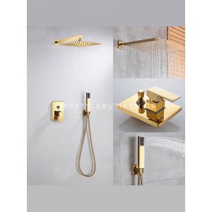 NARON Σετ Εντοιχιζόμενο Σύστημα Ντουζ 30 Εκατοστών NR4033 POLISH GOLD