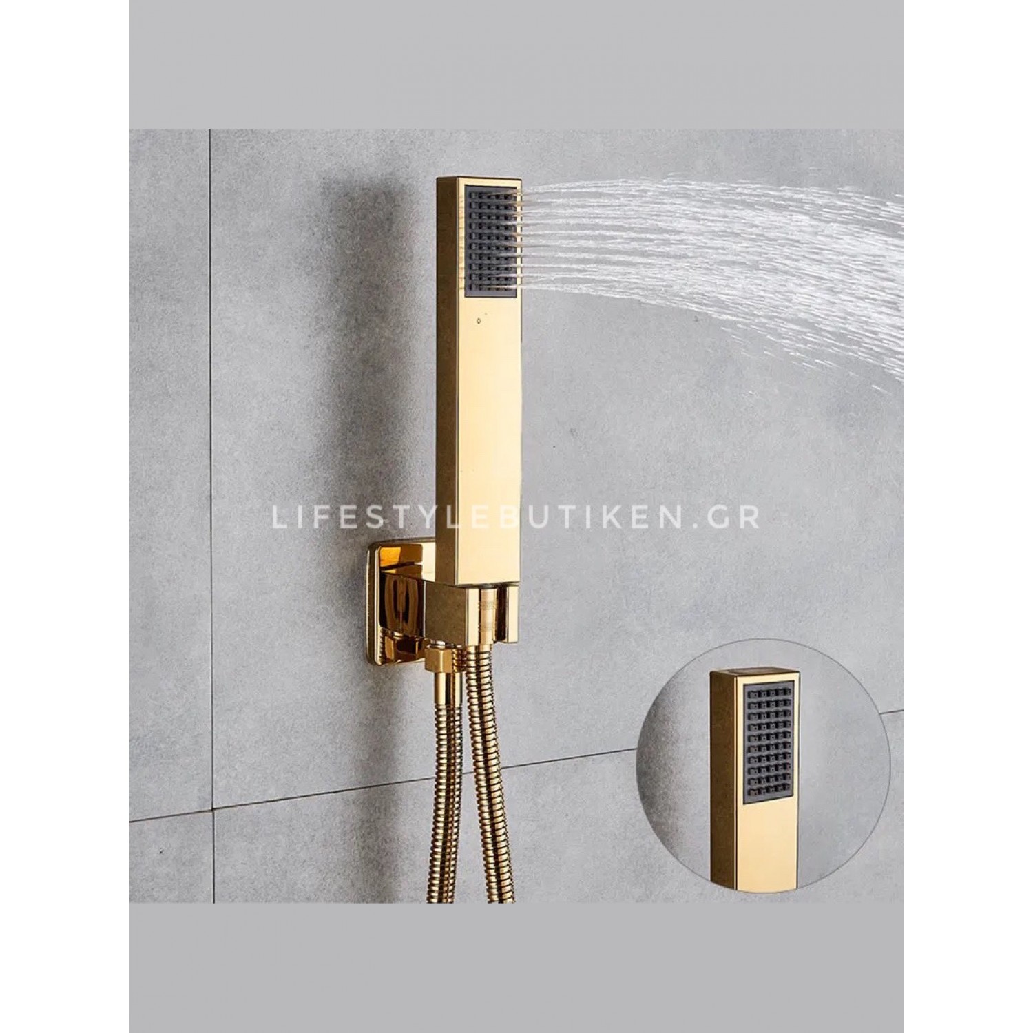 NARON Σετ Εντοιχιζόμενο Σύστημα Ντουζ 30 Εκατοστών NR4033 POLISH GOLD