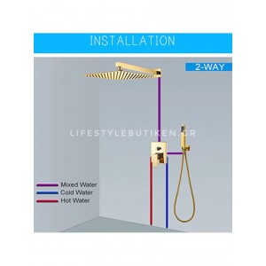 NARON Σετ Εντοιχιζόμενο Σύστημα Ντουζ 30 Εκατοστών NR4033 POLISH GOLD