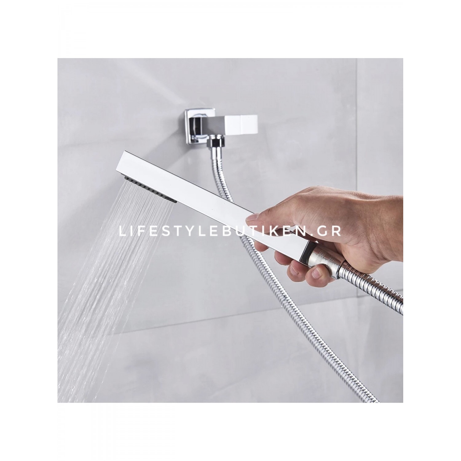 NARON Σετ Εντοιχιζόμενο Σύστημα Ντουζ Με Θερμοστατική Μπαταρία 3 εξόδων Καταρράκτης NR-5010C CHROME