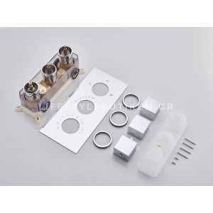 NARON Σετ Εντοιχιζόμενο Σύστημα Ντουζ Με Θερμοστατική Μπαταρία 3 εξόδων Καταρράκτης NR-5010C CHROME