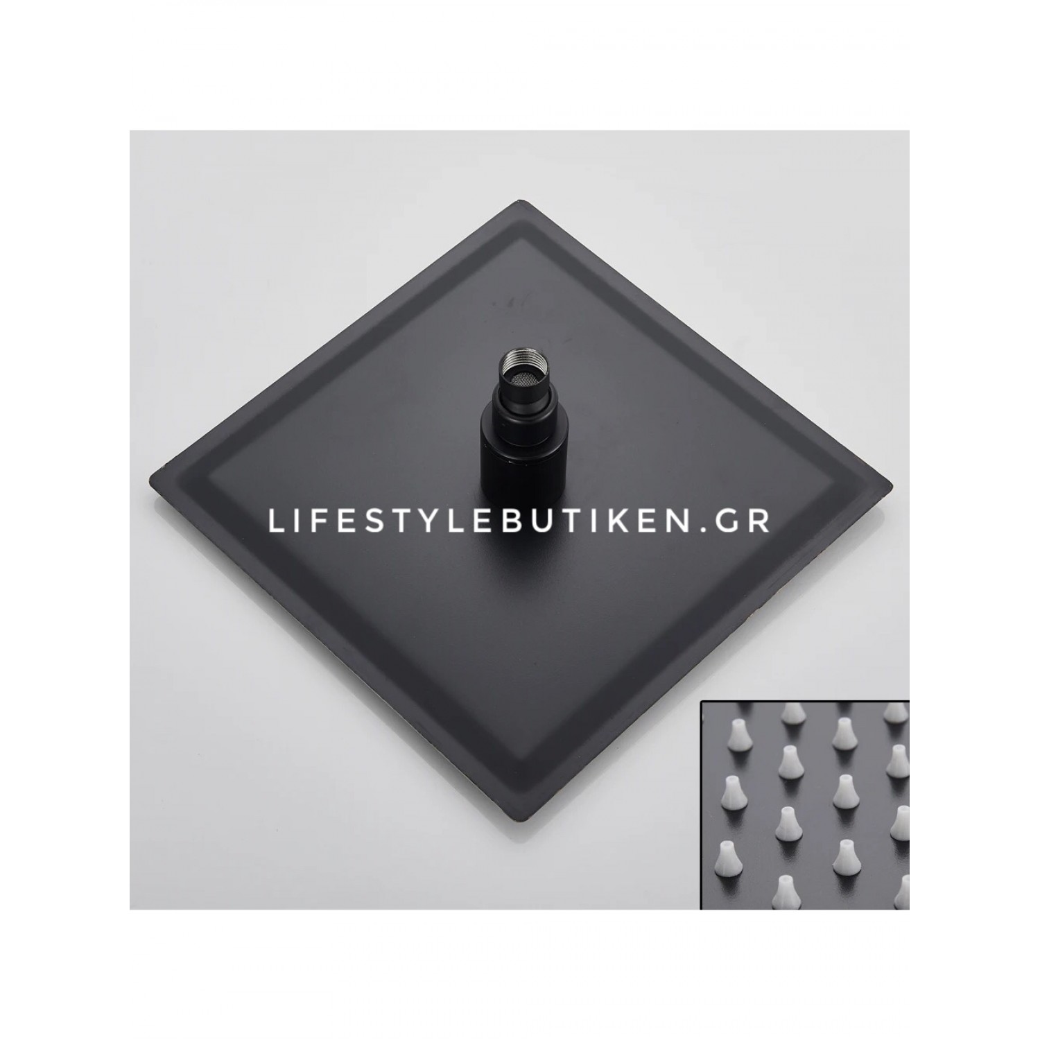 NARON Σετ Εντοιχιζόμενο Σύστημα Ντουζ 30 Εκατοστών Τριών Εξόδων Καταράκτη Οροφής NR4037 BLACK MAT