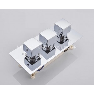 NARON Σετ Εντοιχιζόμενο Σύστημα Ντουζ Με Θερμοστατική Μπαταρία 3 εξόδων Καταρράκτης NR-5010C CHROME