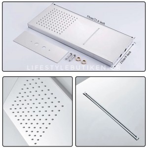 NARON Σετ Εντοιχιζόμενο Σύστημα Ντουζ Με Θερμοστατική Μπαταρία 3 εξόδων Καταρράκτης NR-5010C CHROME