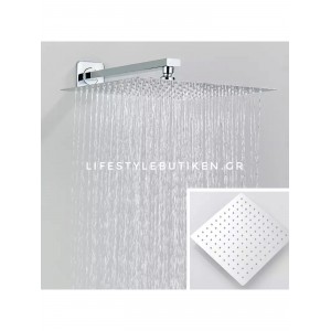 NARON Σετ Εντοιχιζόμενο Σύστημα Ντουζ 30 Εκατοστών Τριών Εξόδων Καταράκτη NR4035 CHROME