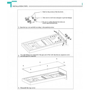 NARON Σετ Εντοιχιζόμενο Σύστημα Ντουζ Με Θερμοστατική Μπαταρία 3 εξόδων Καταρράκτης  NR-5010B BLACK MAT 