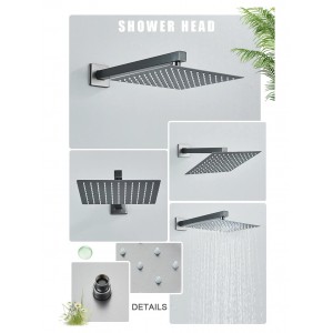 NARON Σετ Εντοιχιζόμενο Σύστημα Ντουζ 3 εξόδων CZ4034 GREY