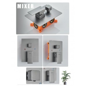 NARON Σετ Εντοιχιζόμενο Σύστημα Ντουζ 3 εξόδων CZ4034 GREY