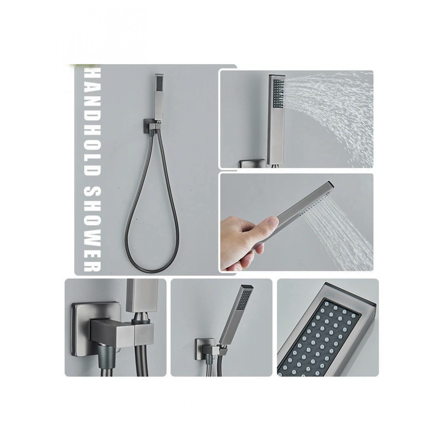 NARON Σετ Εντοιχιζόμενο Σύστημα Ντουζ 3 εξόδων CZ4034 GREY