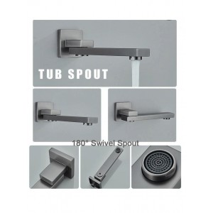 NARON Σετ Εντοιχιζόμενο Σύστημα Ντουζ 3 εξόδων CZ4034 GREY