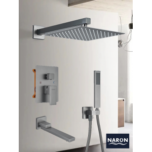 NARON Σετ Εντοιχιζόμενο Σύστημα Ντουζ 3 εξόδων CZ4034 GREY