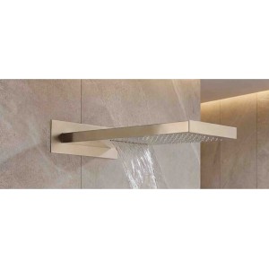 NARON Σετ Εντοιχιζόμενο Σύστημα Ντουζ Με Θερμοστατική Μπαταρία 3 εξόδων Καταρράκτης NR-5010 BRUSHED GOLD
