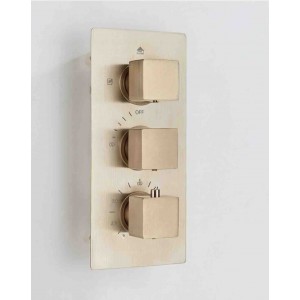 NARON Σετ Εντοιχιζόμενο Σύστημα Ντουζ Με Θερμοστατική Μπαταρία 3 εξόδων Καταρράκτης NR-5010 BRUSHED GOLD