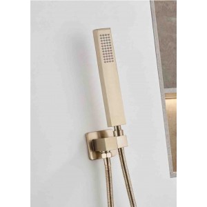 NARON Σετ Εντοιχιζόμενο Σύστημα Ντουζ Με Θερμοστατική Μπαταρία 3 εξόδων Καταρράκτης NR-5010 BRUSHED GOLD