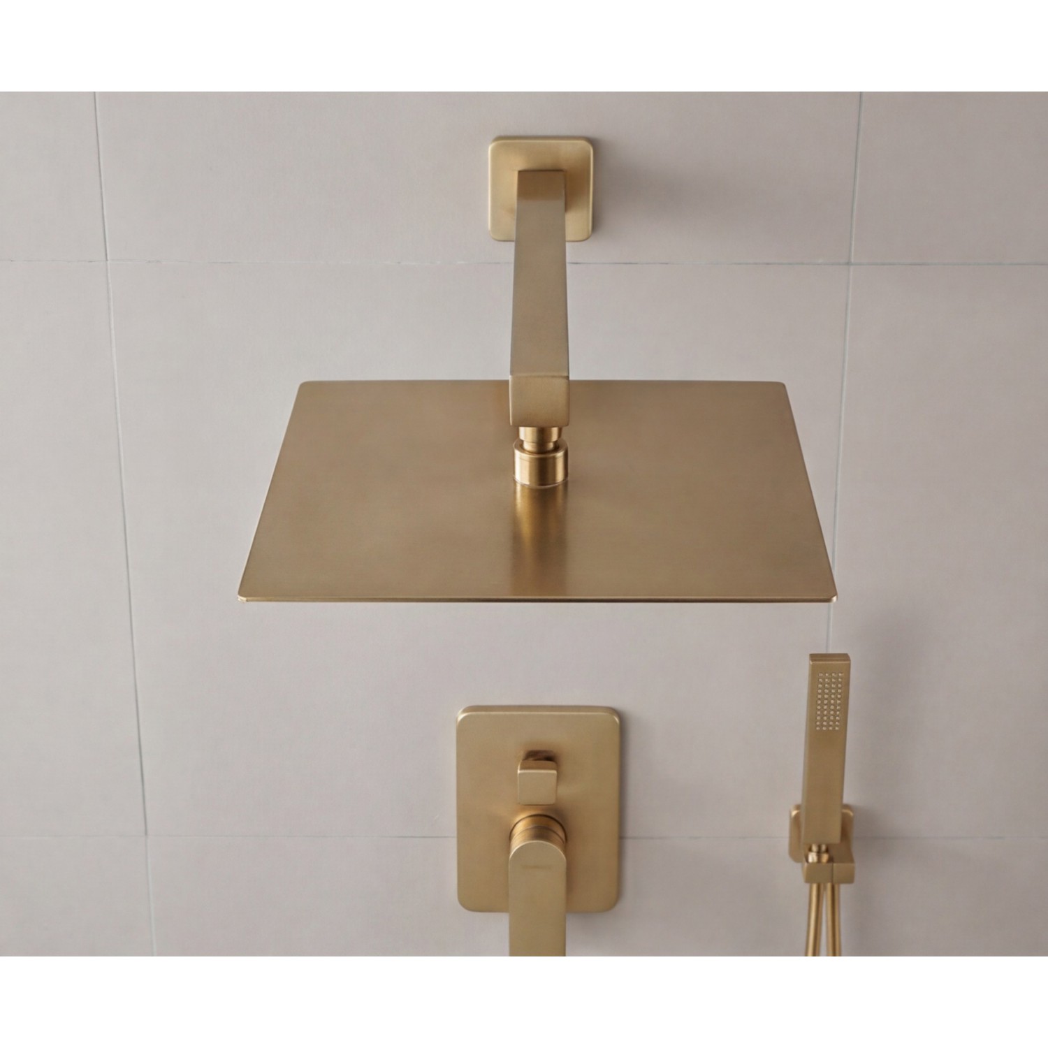 NARON Σετ Εντοιχιζόμενο Σύστημα Ντουζ 3 εξόδων με ρουξούνι NR4034 BRUSHED GOLD