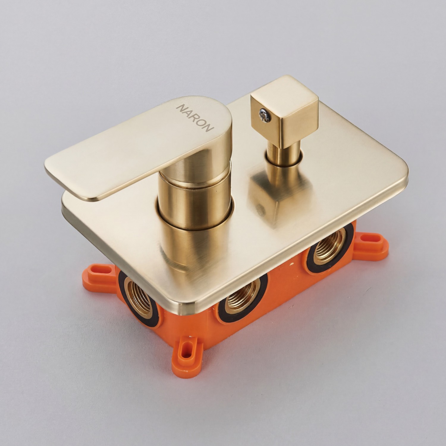 NARON Σετ Εντοιχιζόμενο Σύστημα Ντουζ 3 εξόδων με ρουξούνι NR4034 BRUSHED GOLD