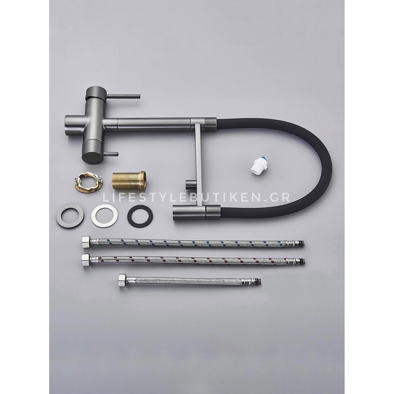 Τρίοδη Ψηλή Μπαταρία Κουζίνας NARON NR-1299GM GUN METAL