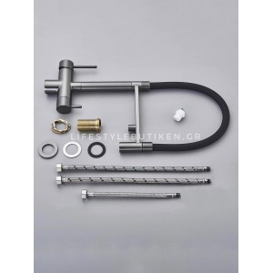 Τρίοδη Ψηλή Μπαταρία Κουζίνας NARON NR-1299GM GUN METAL