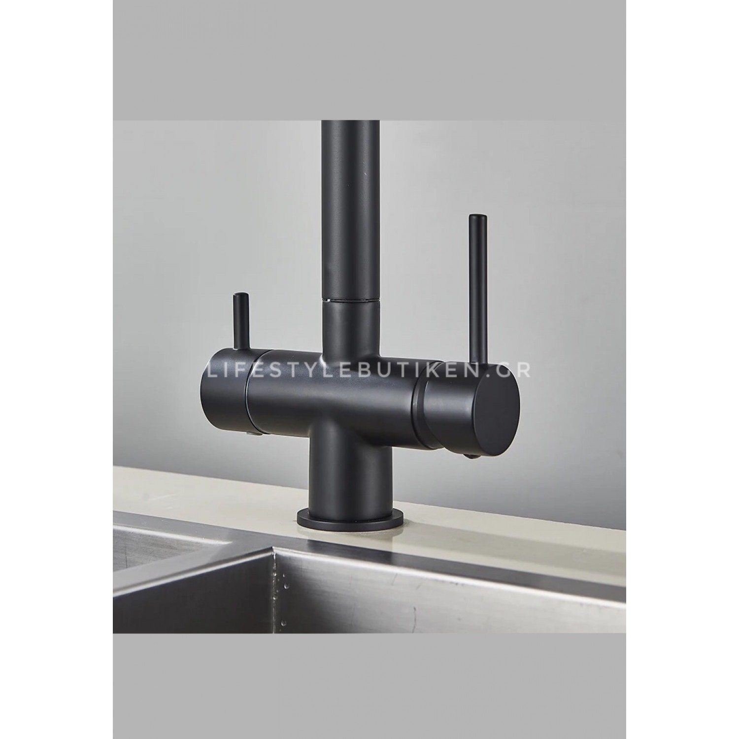 Τρίοδη Μπαταρία Κουζίνας με προεκτεινόμενο ντουζ STOCCO ST1199B BLACK MAT