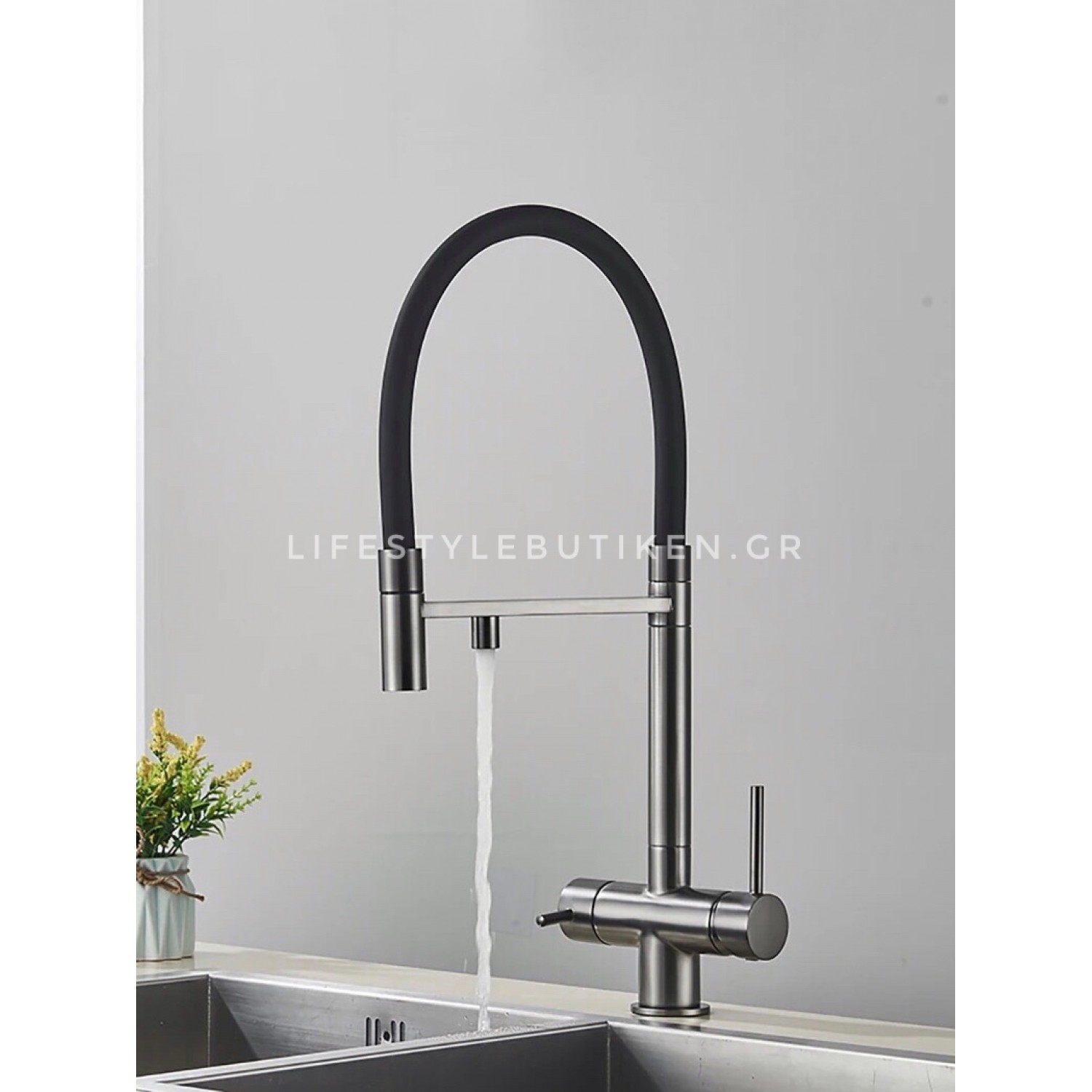 Τρίοδη Ψηλή Μπαταρία Κουζίνας NARON NR-1299GM GUN METAL