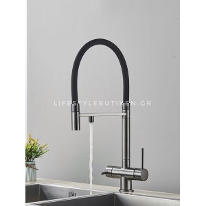 Τρίοδη Ψηλή Μπαταρία Κουζίνας NARON NR-1299GM GUN METAL