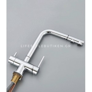 Τρίοδη Μπαταρία Κουζίνας με προεκτεινόμενο ντουζ STOCCO ST1199C CHROME